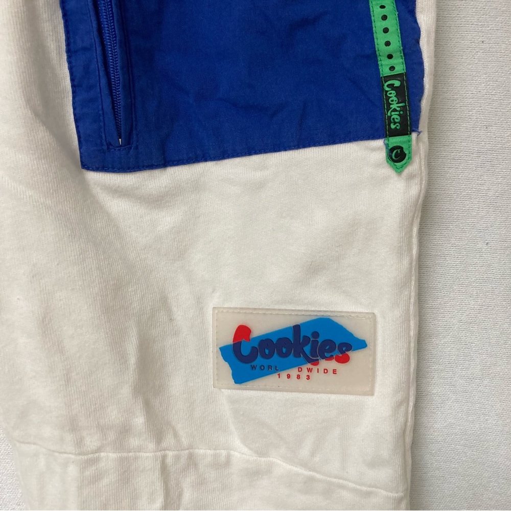 Cookies Men's Sweatpants Cream Cargo Pants Multicolor Pockets Cotton Sz M - Picture 6 of 16